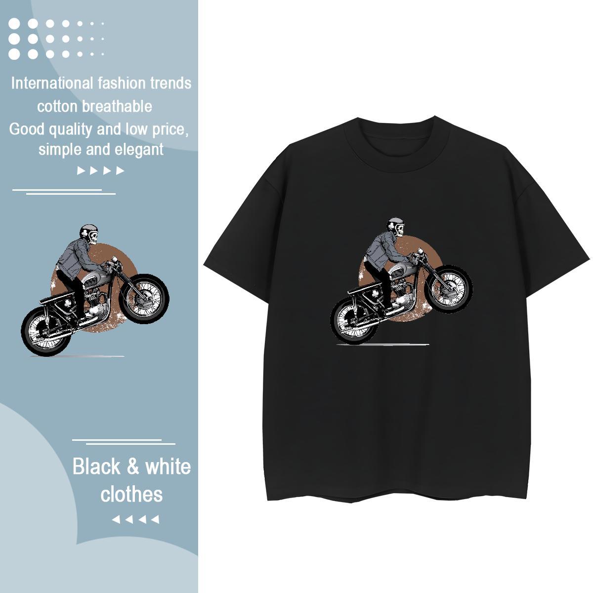 Factory Direct T Shirt For Woman 230g Pure Cotton Crew Neck Breathable Street Casual skull Womens Tshirts 5A Anime Print Tee Shirt