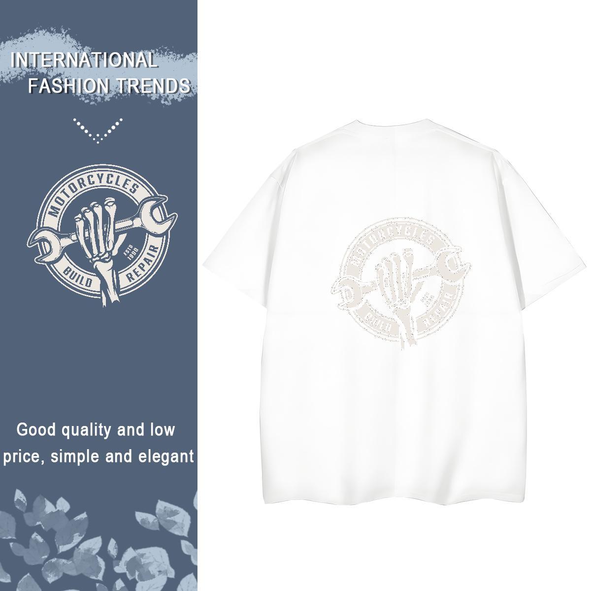 New T shirt 230g 100% Cotton Round Neck Short Sleeve Outdoor tool Womens Tshirts Soft Anime Oversized Tees