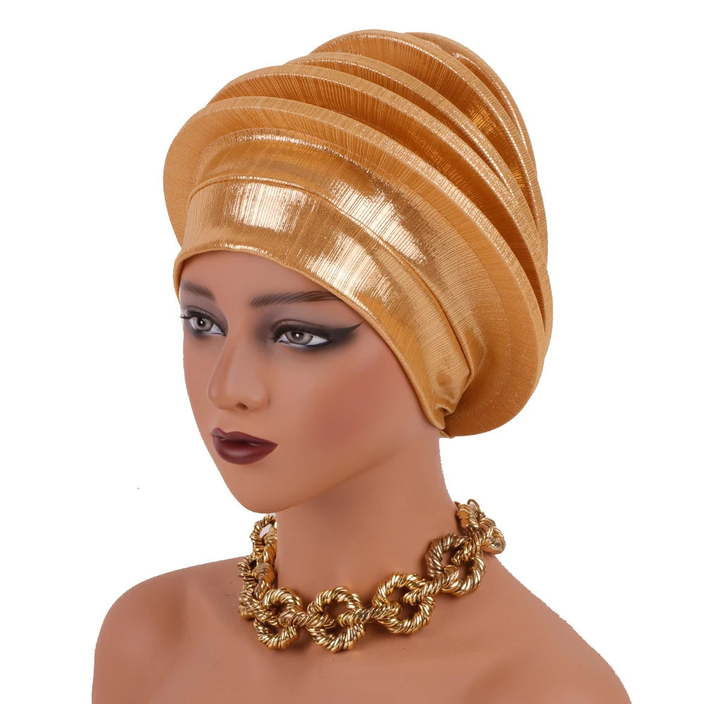 2024 Elegant Spiral Beret for Women Afrcian Lady Head Wraps Female Berets Turban Nigeria Headpiece Wedding Party Gele 241009