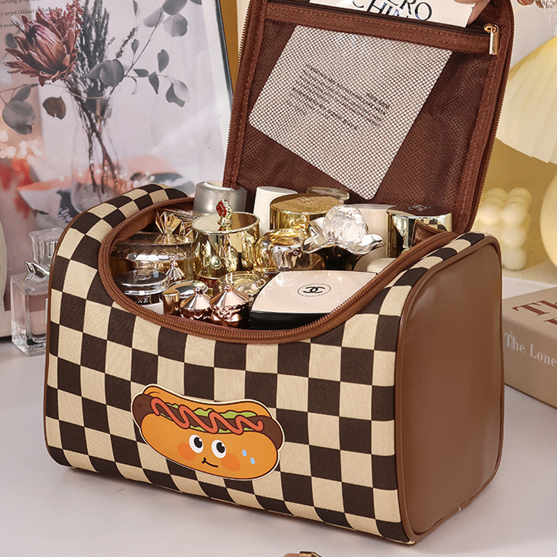 Tote bag cute cosmetic bag large capacity ins style high value travel portable wash bag senior sense waterproof cosmetic bag
