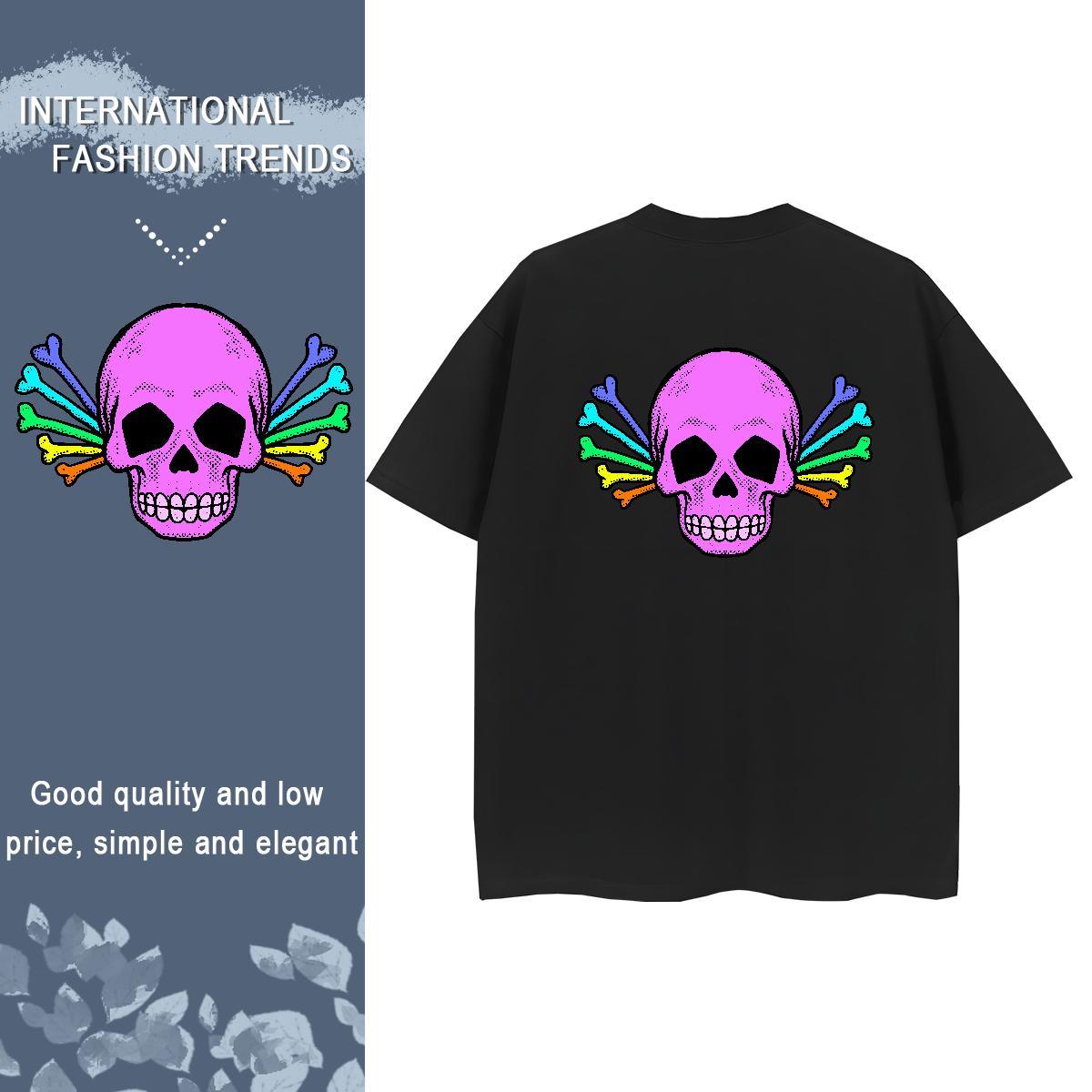 2024 Designer T Shirt For Woman 230g Cotton Short sleeve Soft Summer Casual skull Tshirt for Man Woman Lady Oversized Tee Shirt