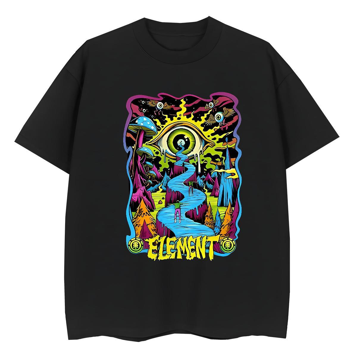 Custom T Shirt For Woman 100% Cotton 230g Round Neck Short Sleeve Street Casual eyes Couples T Shirts Wholesale Custom Cartoon Tees