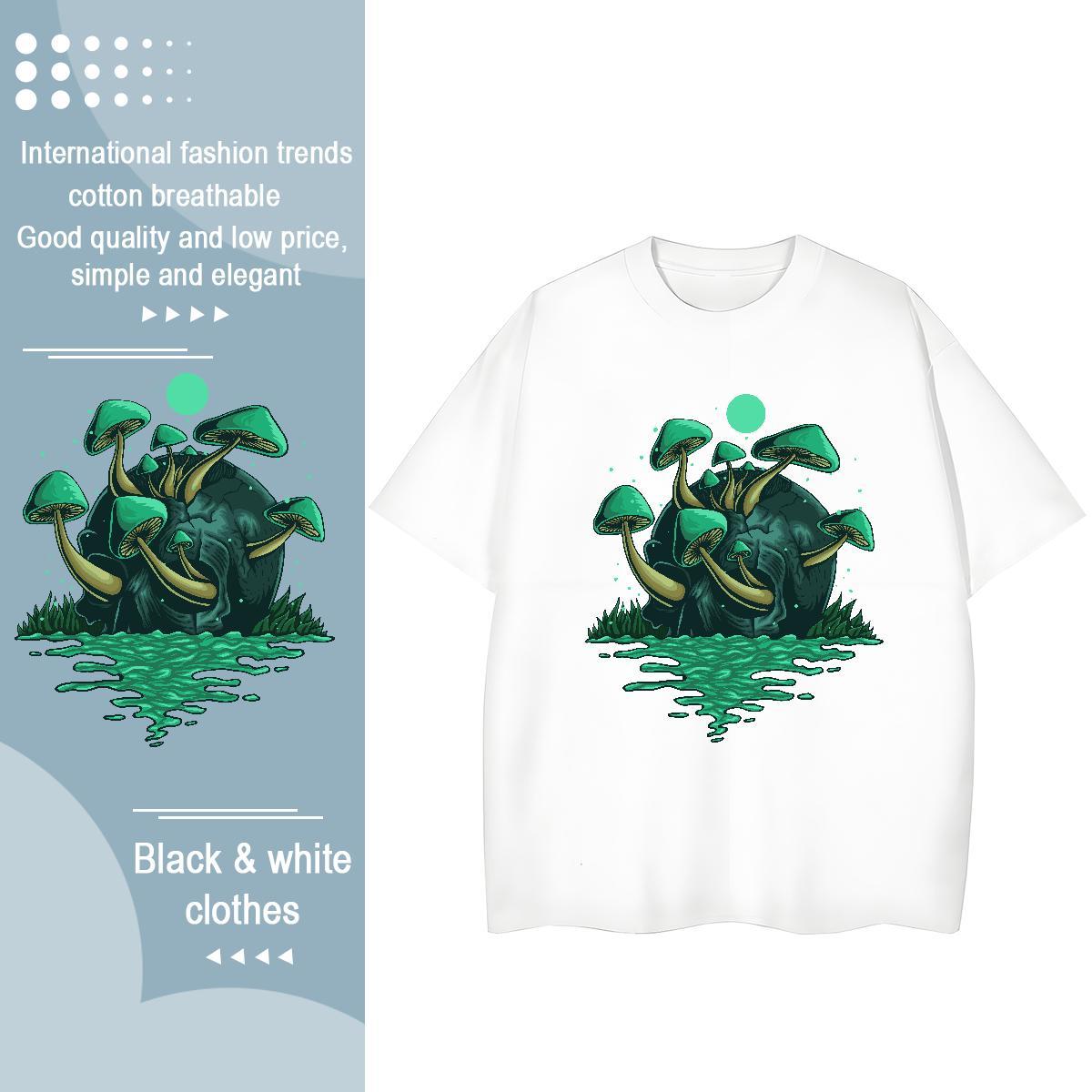 2024 DIY T Shirt For Woman 230g Pure Cotton Breathable Soft Casual Beach skull Women Tshirts 5A DIY Logo Tops Shirt