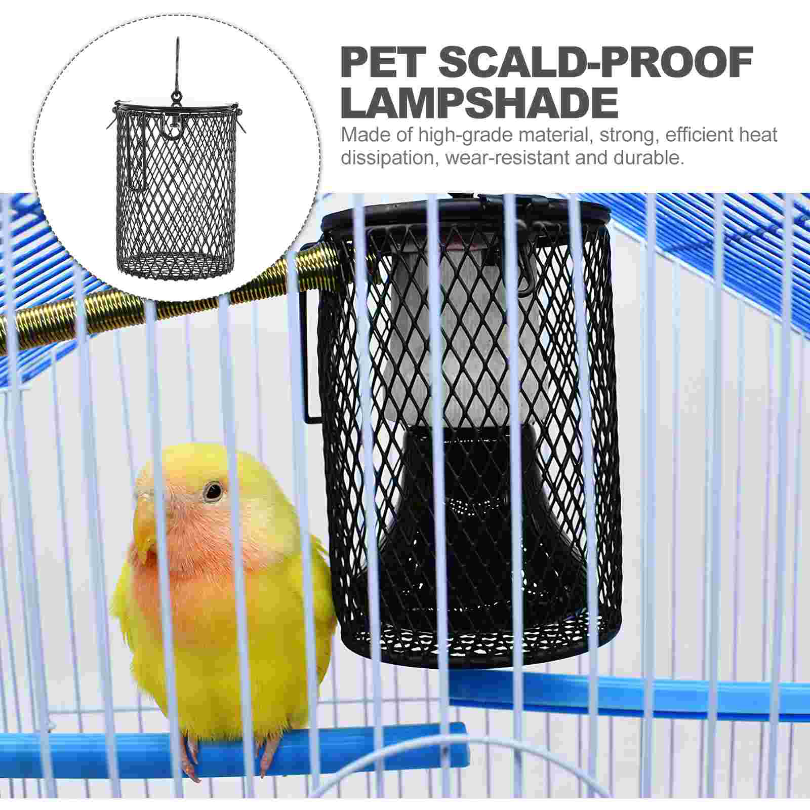 Pet Heater Lamp Grille Night Light Bulb Duck Metal Reptile Tank Accessories Anti-scalding Lampshade