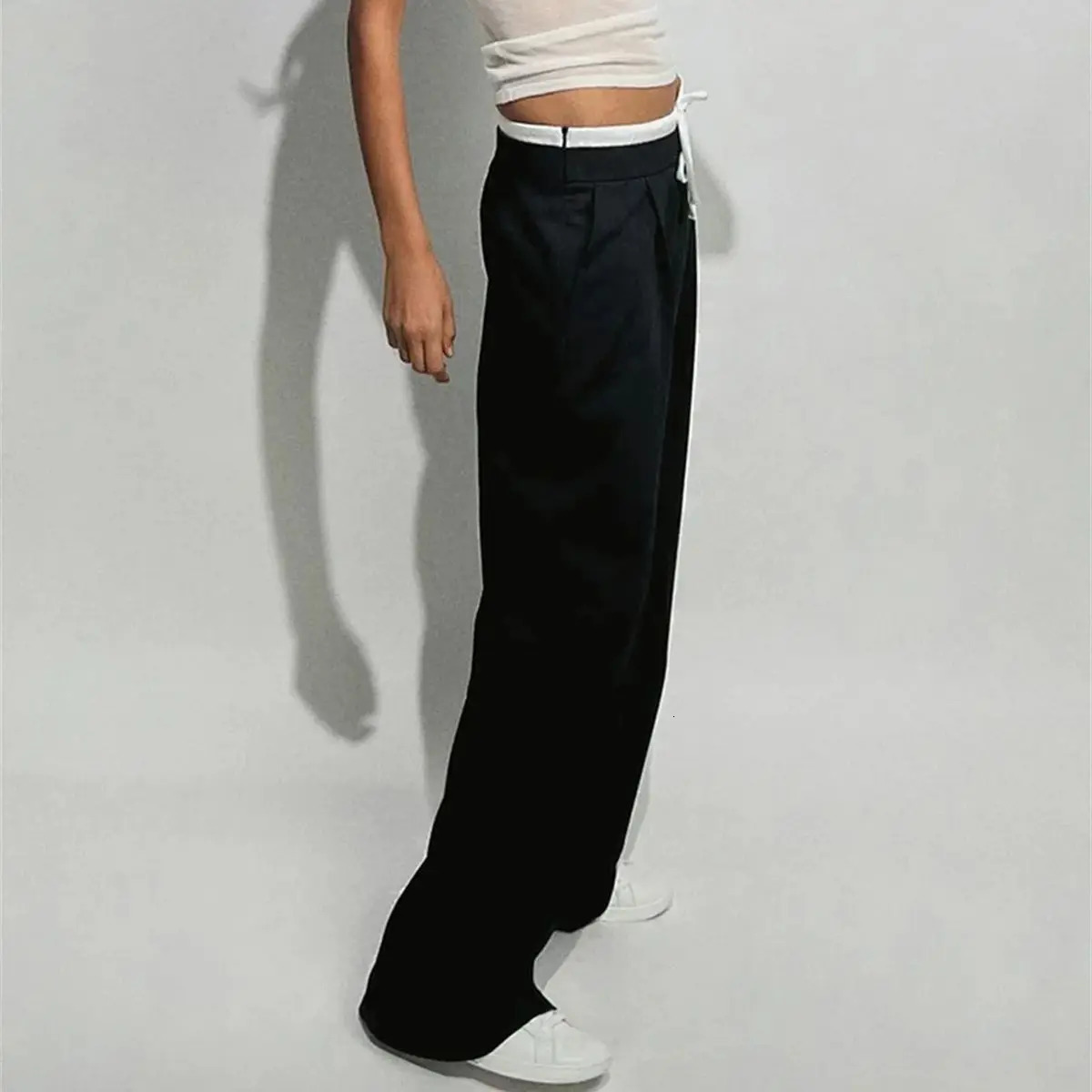 Fashion Straight Women Pants 2024 Autumn Winter Product Trousers Elegant Pant Wide Leg High Waist Britches 241007