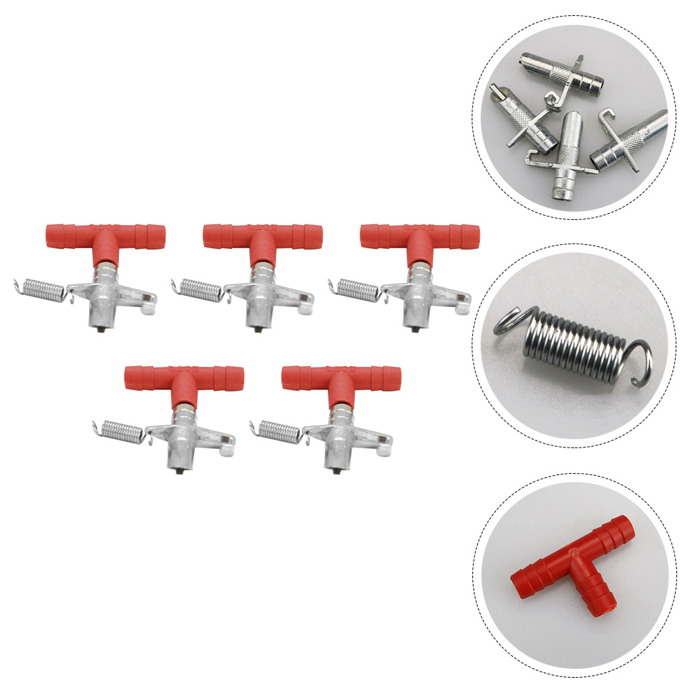 5 Pcs Pipeline Rabbit Water Fountain Bottle Pigeon Plastic Chicken Dispenser Automatic Waterer