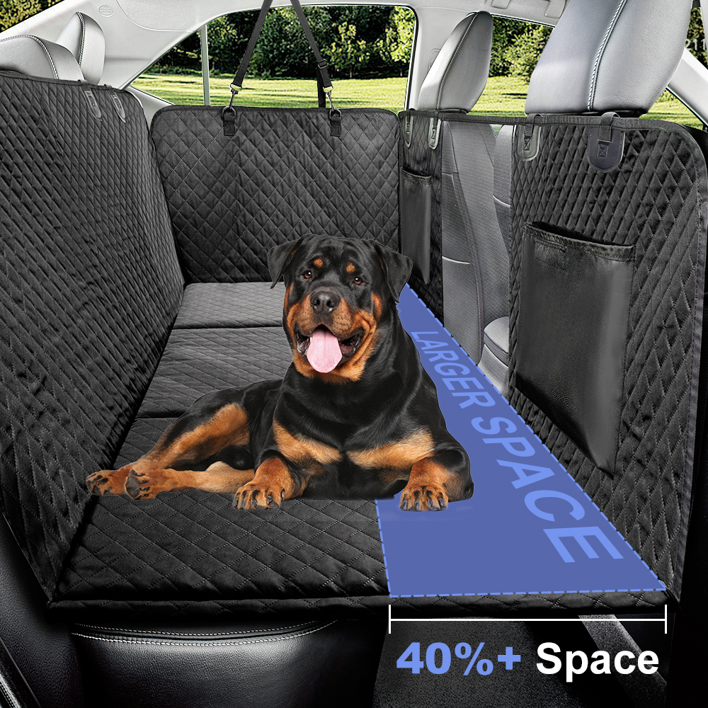 Dog Car Back Seat Extender Pet Backseat Covers with Hard Bottom Waterproof Safety Protector Hammock Carrier Mat for Dogs Travel