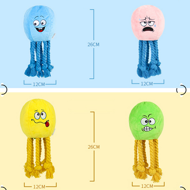 Dog Chew Toy Double Reversal Octopus Sound Animal Shape Cute Plush Puppy Cleaning Teeth for Small Medium Big Pet Supplies