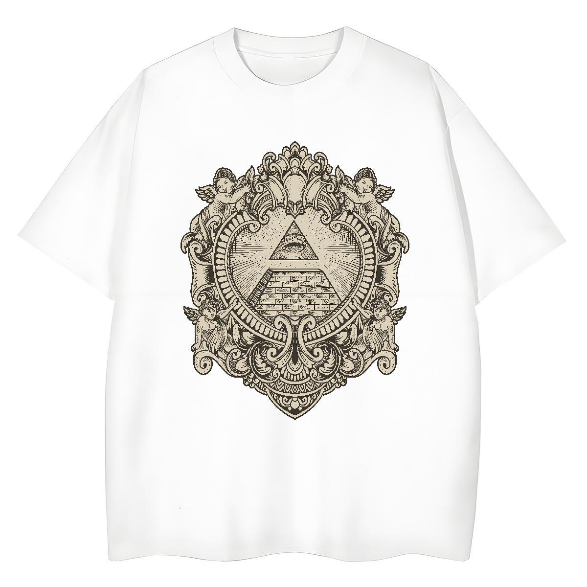 New Woman T Shirts 100% Cotton 230g O-Neck Short Sleeve Beach eye of the devil Women Tees Loose Graphic Top Shirts