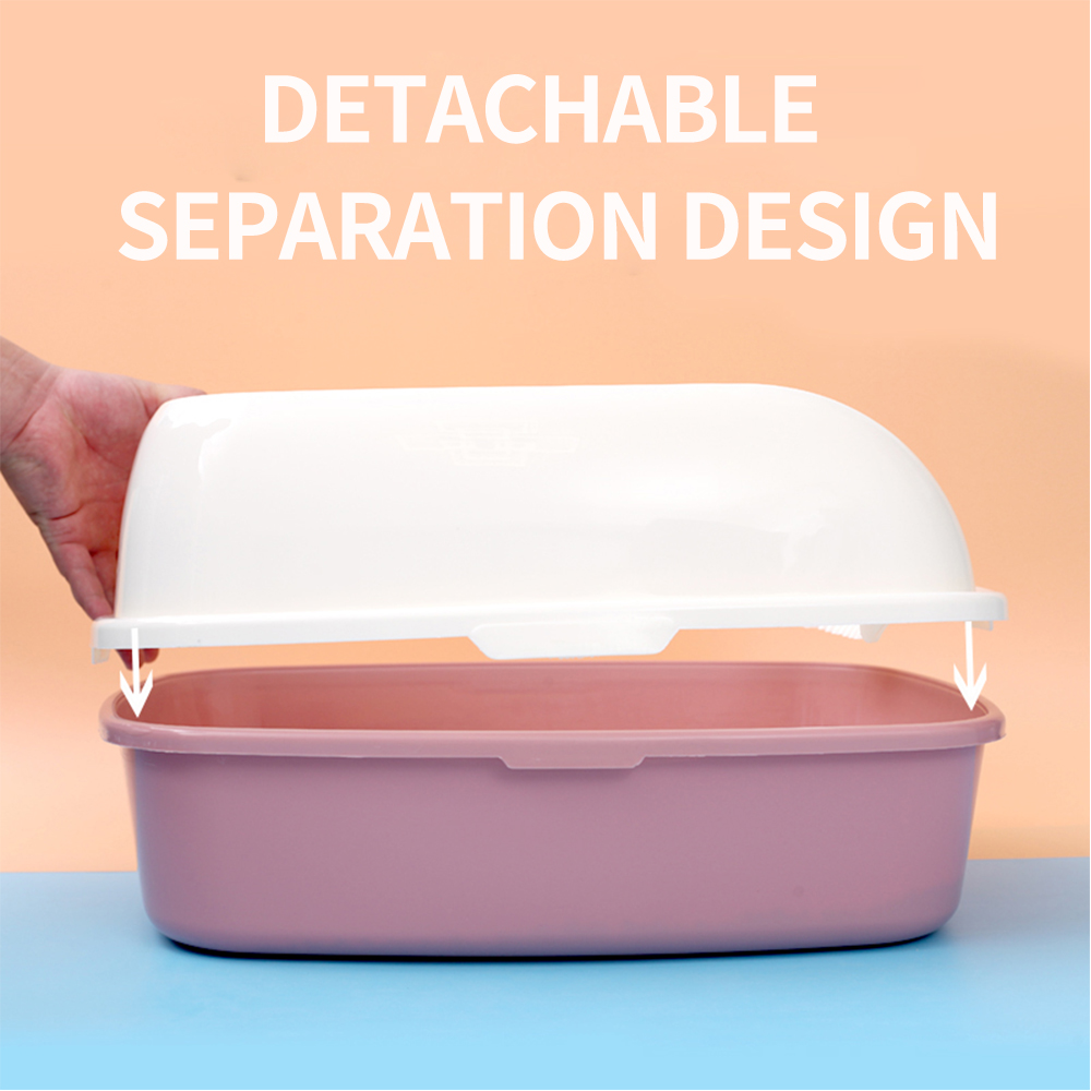 2 Household semi-enclosed cat litter box splash-proof cat litter box durable drop-resistant cat toilet
