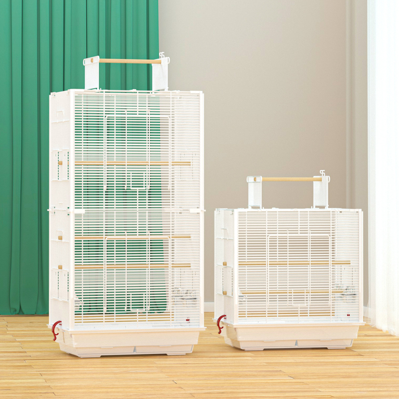 New Design Chinese Galvanized Wire Bird Breeder Cage Love Bird Parrot Cage with 3 Wooden Pole