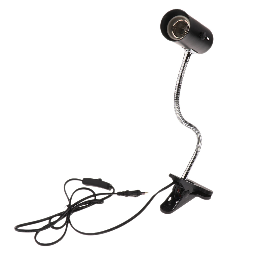 Adjustable Gooseneck Reptile Lamp Holder Ceramic Heating Lamp A Infrared Light Bulb Holder E27 Screw -EU Plug