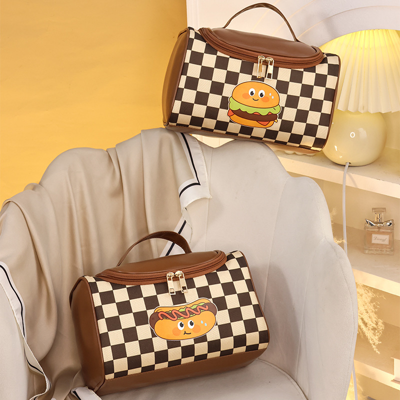 Tote bag cute cosmetic bag large capacity ins style high value travel portable wash bag senior sense waterproof cosmetic bag