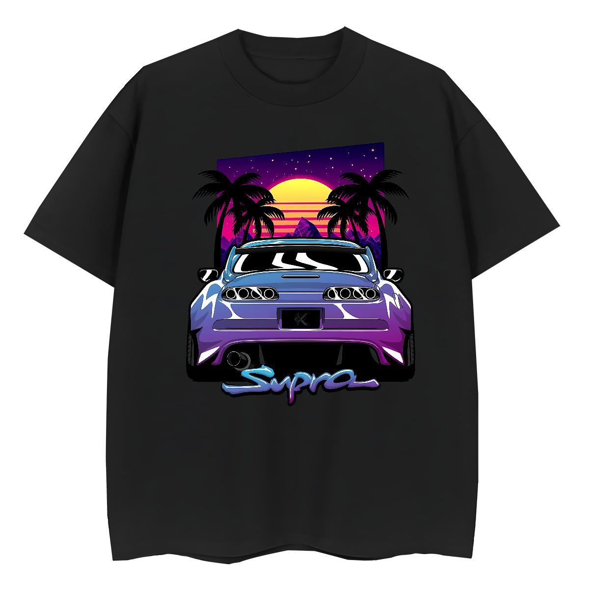 2024 Casual Womens T Shirts 230g Pure Cotton O Neck Short Sleeves Hip Hop car Tshirt for Man Woman Loose Cartoon Floral Printing Tees Shirts