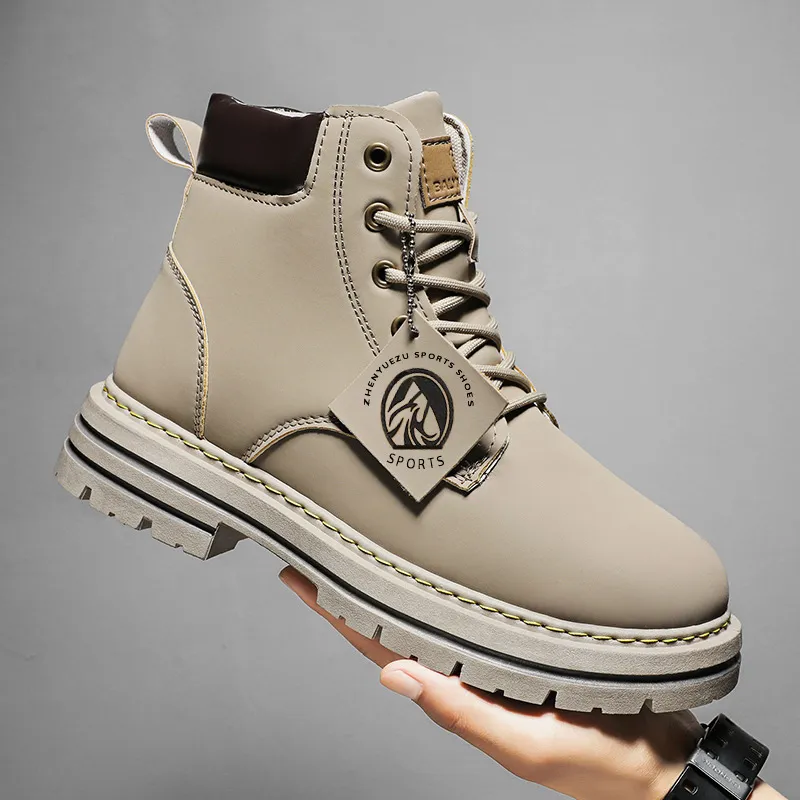 2024 Winter Boots New Mens Trendy Thick Bottom Martin Boots Free Shipping Mens Ankle Boot