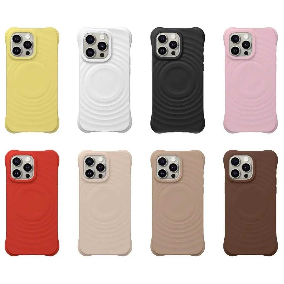 New Arrival Ripple silicone engraved letter magnetic phone case cover for iPhone 12 13 14 15 16 Pro Max phone case for iPhone 16 Pro Max Z241012
