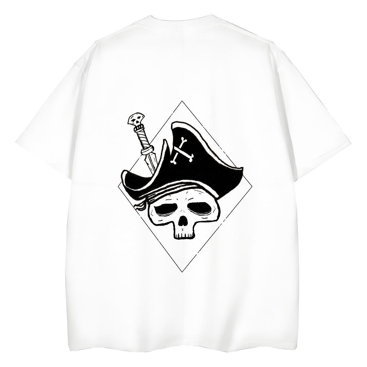 Brand T-Shirts for Women 230g Cotton Short Sleeve O-Neck Home Outdoor skull Couples T Shirts Loose fit Graphic Wear