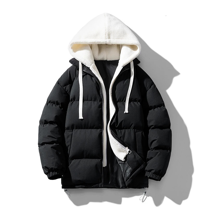 Winter Jackets Men Parkas Thicken Warm Cotton Hoodie Coats Windbreak Black Loose Male Waterproof Windproof Hiphop 241010