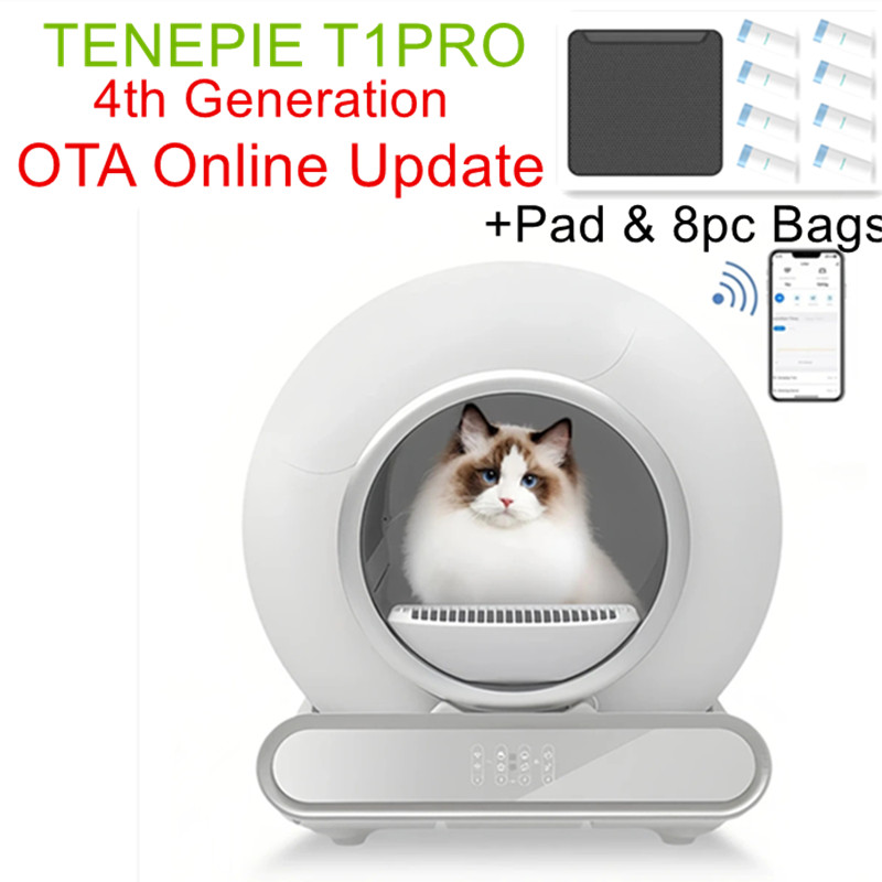 [English Version]2024 Automatic Smart Cat Litter Box Self Cleaning App Control Pet Toilet Litter Tray Ionic Deodorizer 65L