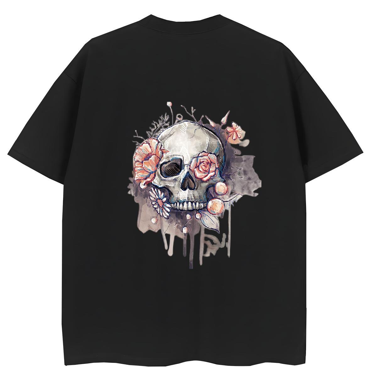 New Woman T Shirts 230g 100% Cotton Breathable Casual Beach skull Womens Tshirts High quality Graphic Polos