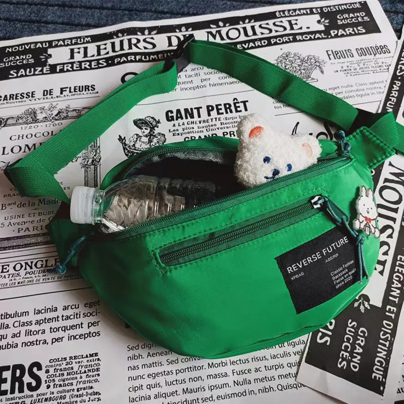 Womens Japanese Harajuku Ins Street Chest Bag Womens Korean Retro Trend Versatile Waist Bag Student Messenger Bag 241008