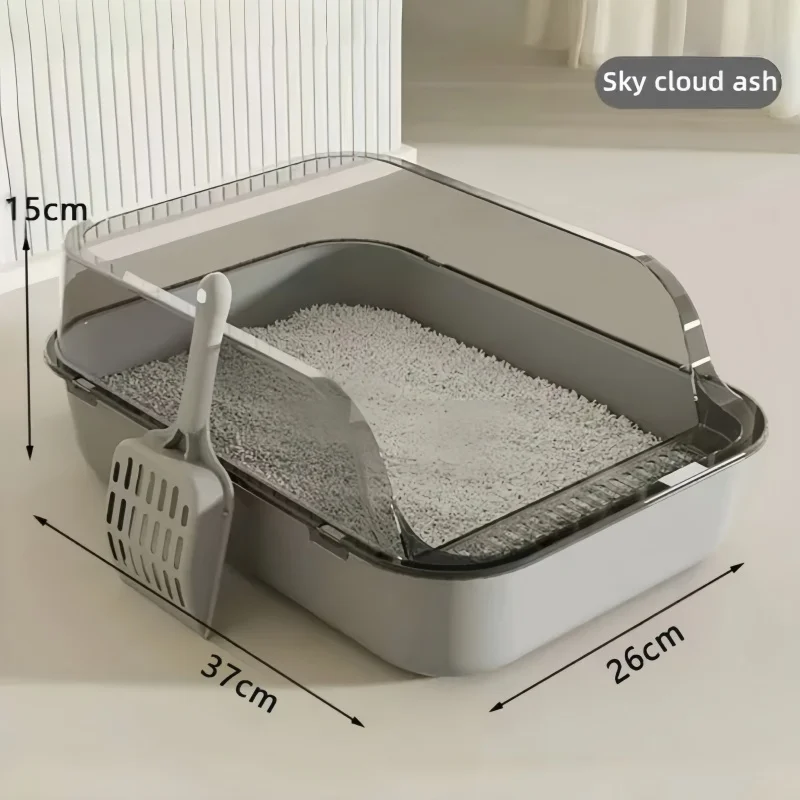 Large Capacity Pet Sandbox Cat Litter Box Splashproof Cat Tray Cat Toilet Cleaning Basin Supplies Pet Toilet Kitten Tray Bedpan