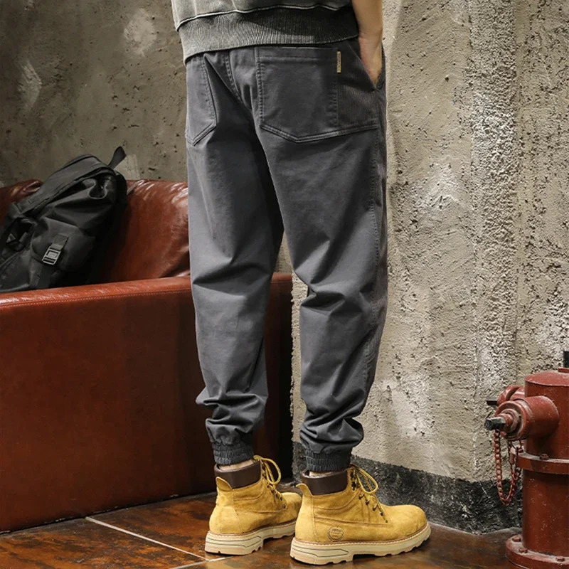 Autumn decal jogging mens cargo pants casual drag tactics Y2K sports pants street clothing bag decal work pants 241007