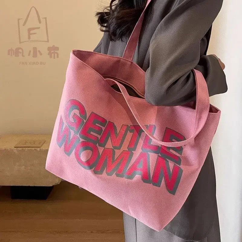 Japan Sail Fabric Womens Large Capacity Handbag Fully Matching Fashion Letter Canvas Business Shoulder Bag 241008