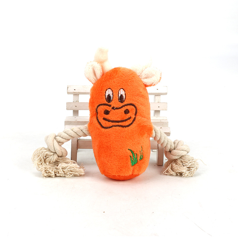 Soft Plush Mouse Pet Chew Toys Animal Rabbit Durable Squeaky Sound Toys For Cat Dogs Interesting Fleece Cattle Pet Squeak Toys