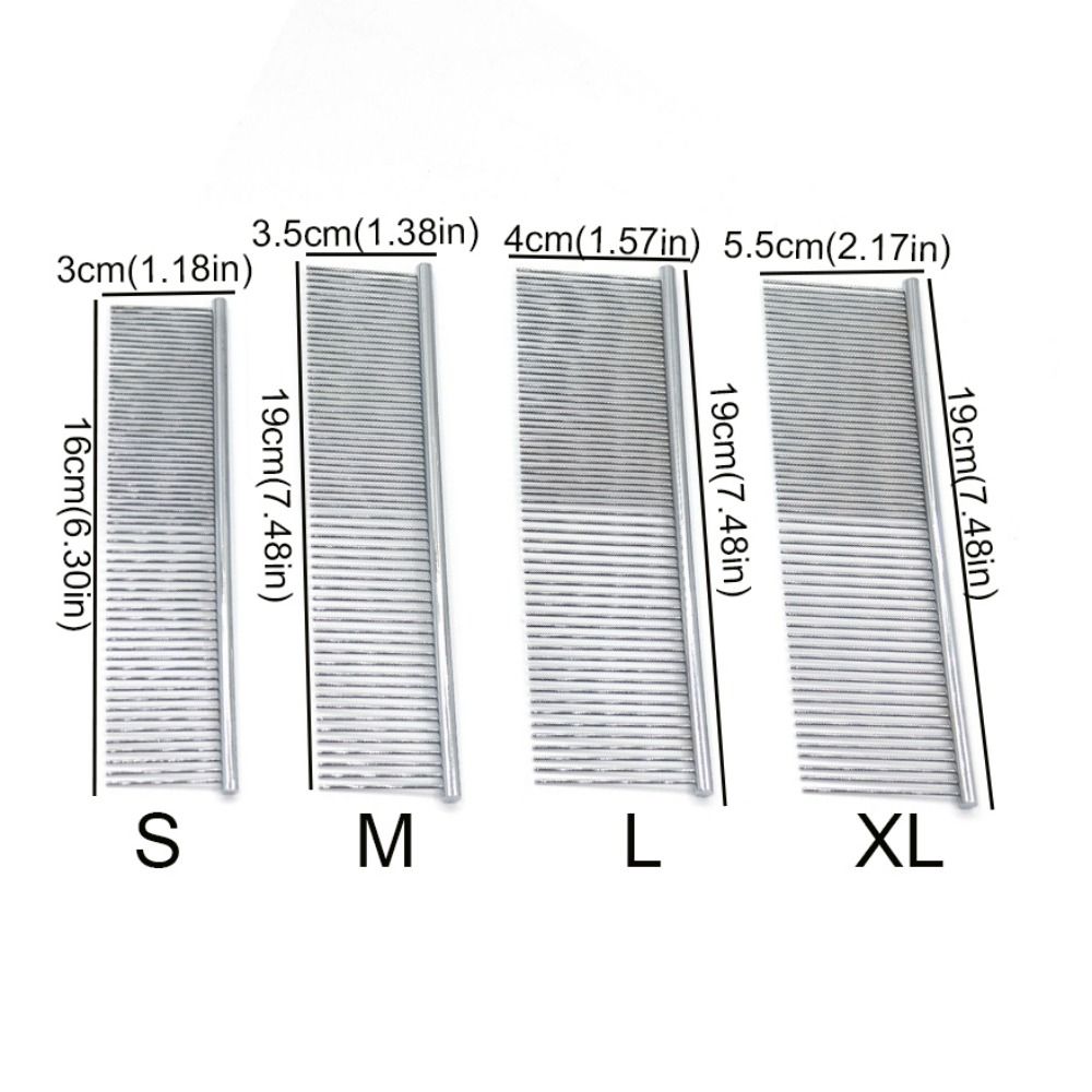 Professional Pet Dematting Comb Non-rust Sparse/Dense Pet Flea Comb Stainless Steel Dogs Cleaning Brush Comb for Grooming