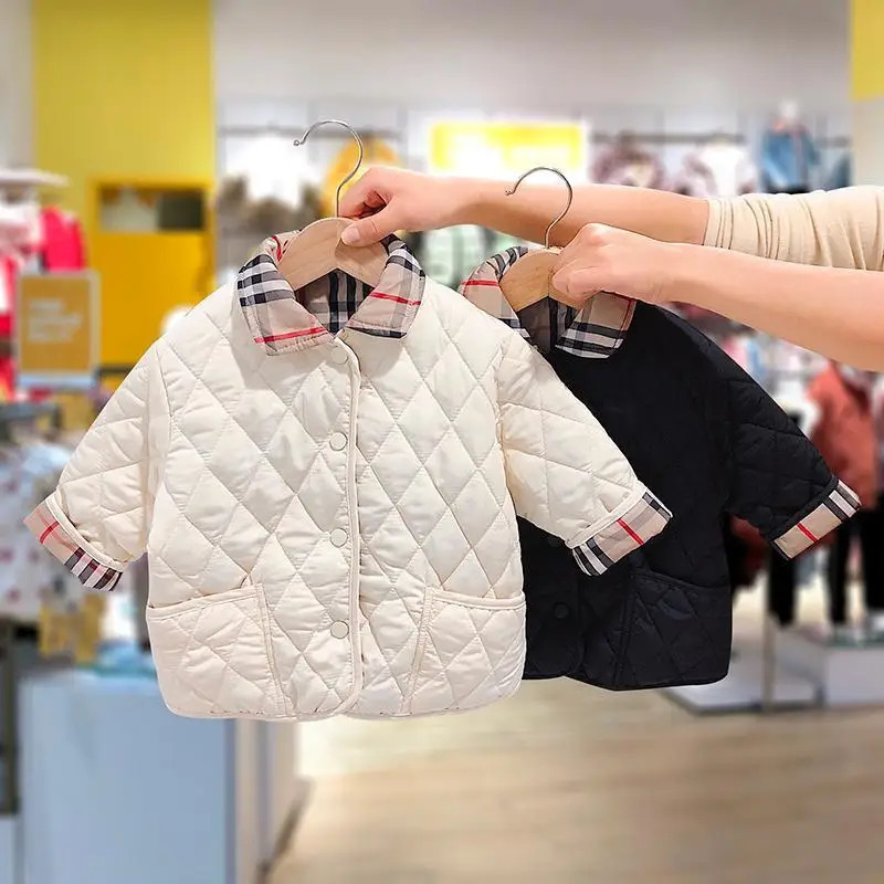 Baby Autumn and Winter Cotton Coat 12M8Y Thin for Boys Girls Doublesided Jacket 241011