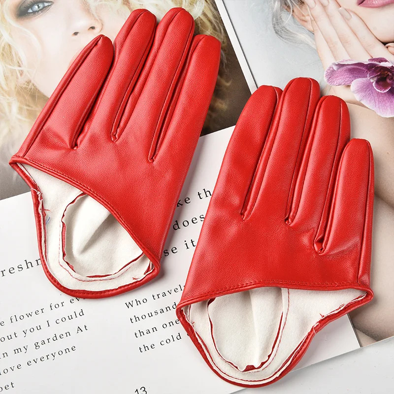 Harajuku Dark Lolita Half Palm Punk Gothic Womens Stage Performance Gloves Pole Dance Nightclub Synthetic Leather 241009