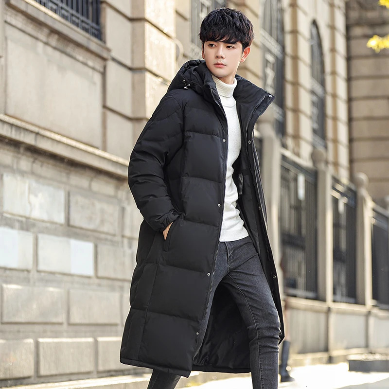 Winter mens casual hooded cotton jacket hooded casual long jacket thick jacket warm Parkas mens jacket winter jacket 241007