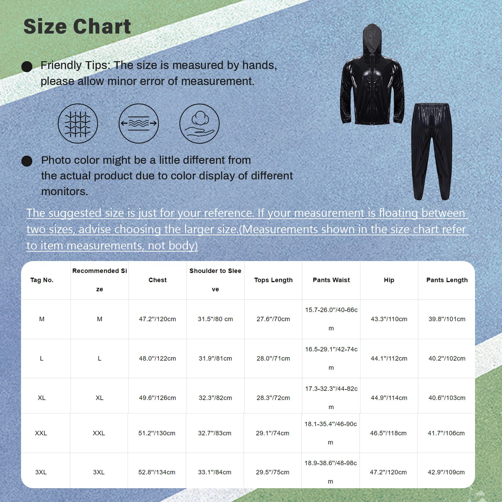 Unisex Womens Mens PVC Sauna Sweat Suit Exercise Workout Outfit Long Sleeve Zipper Drawstring Hooded Jacket Tops with Pants 241010