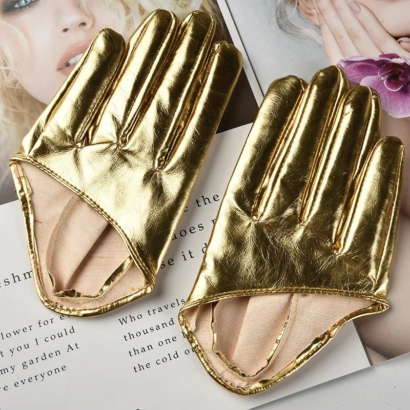 Harajuku Dark Lolita Half Palm Punk Gothic Womens Stage Performance Gloves Pole Dance Nightclub Synthetic Leather 241009