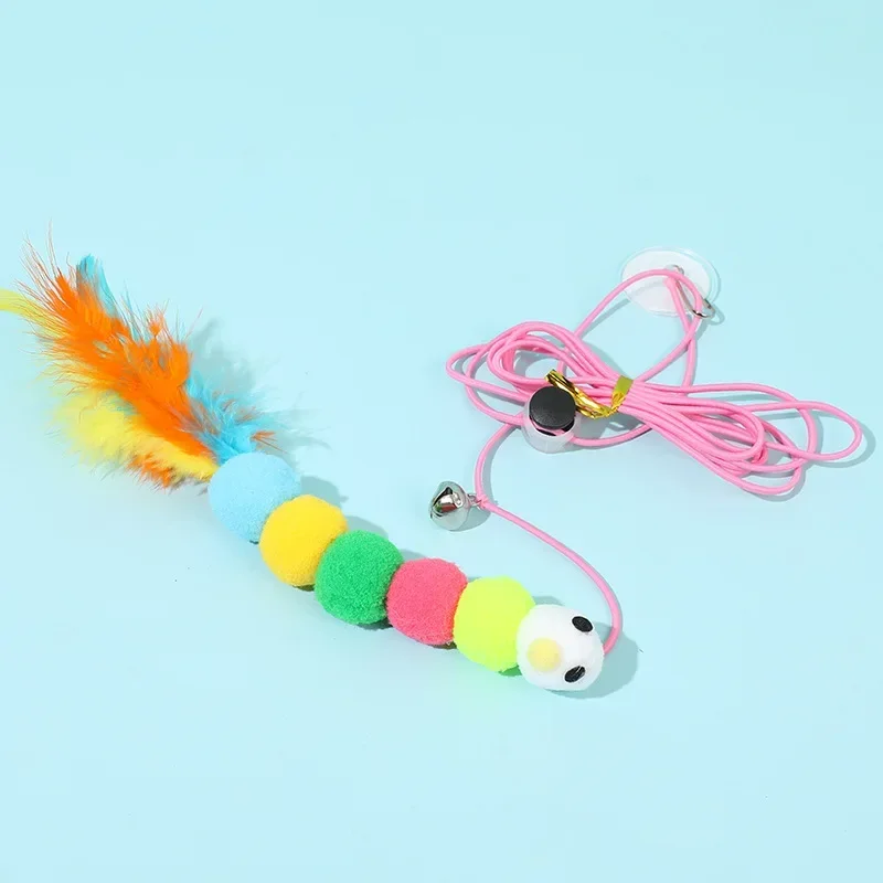 7pcs Random Cat Toy Swing Sticky Disc Elastic Hanging Door Teasing Cat Rope Long Rope Teasing Cat Cat Toy Cat Accessories
