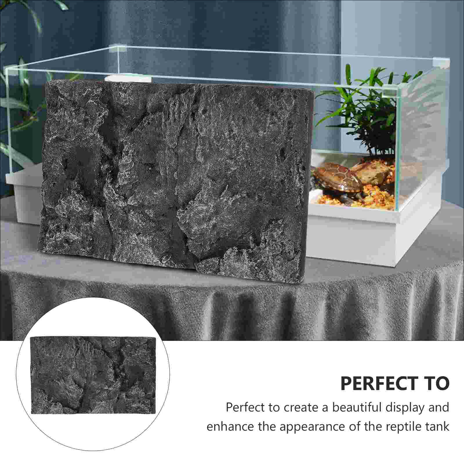 Reptile Box Decorative Panel Terrarium Ornament Turtle Fish Tank Background Board for Pet Habitat Backdrop Bark