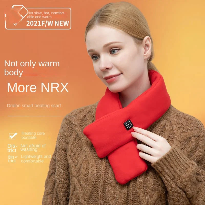 Heating scarf velvet smart warm scarf for men and women in winter solid color neck warm 241009