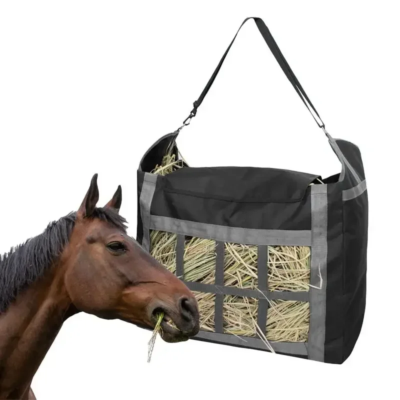 Hay Bags for Goats Hangable Feeding Bags for Horse Feed Large Capacity Tote Hay Bale Storage Slow Feed Hay Net Pet Supplies