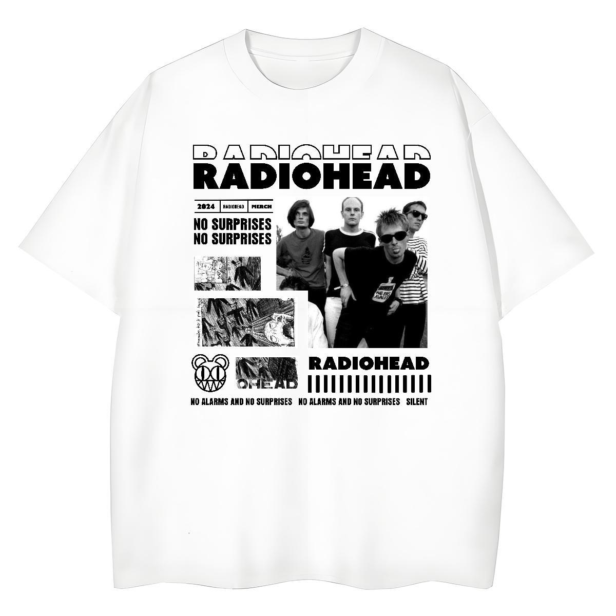 New Arrival T-Shirts for Women 100% Cotton 230g Breathable Short Sleeve Sport RADIOHEAD Unisex Tshirts Comfortable Plus Size Custom Clothes Shirt