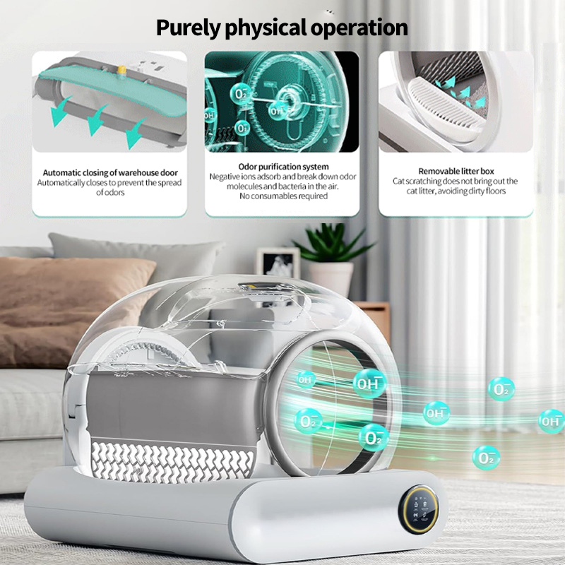 Pet Intelligent Cat Litter Pan Automatic Cleaning Large Deodorizing Fully Enclosed Cat Toilet Self-Cleaning Litter Pan