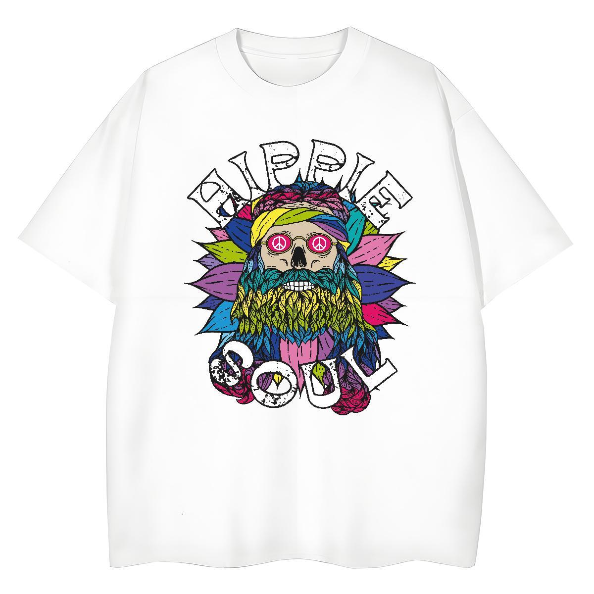 New T-Shirts for Women 230g 100% Cotton Breathable Soft Sports Casual skull Unisex Tshirts Nice Cartoon Print Tees