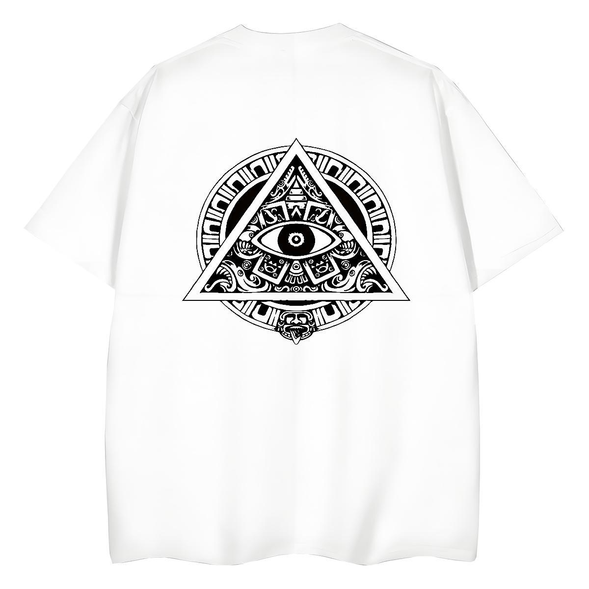 Stylist Woman T Shirts 230g 100% Cotton Breathable Soft Sports Street Wear eye of the devil Couples T Shirts Lady Cartoon Anime Tees