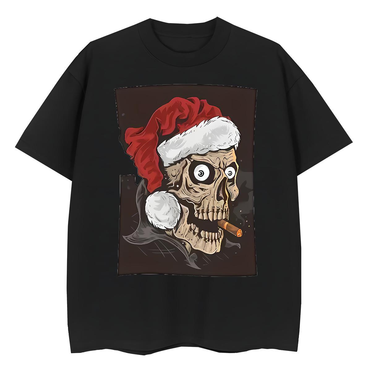 New T-Shirts 230g 100% Cotton O-Neck Short Sleeve Hip Hop skull Couples T Shirts Lady Customized Top Tees