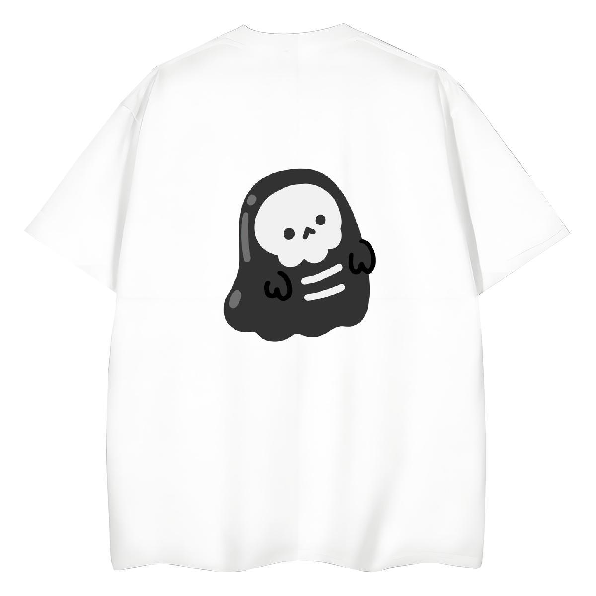 TOP Quality T-Shirts 230g 100% Cotton O-Neck Short Sleeve Daily Wear skull Women Tees High quality Cartoon Printing L-4XL Tees Shirts