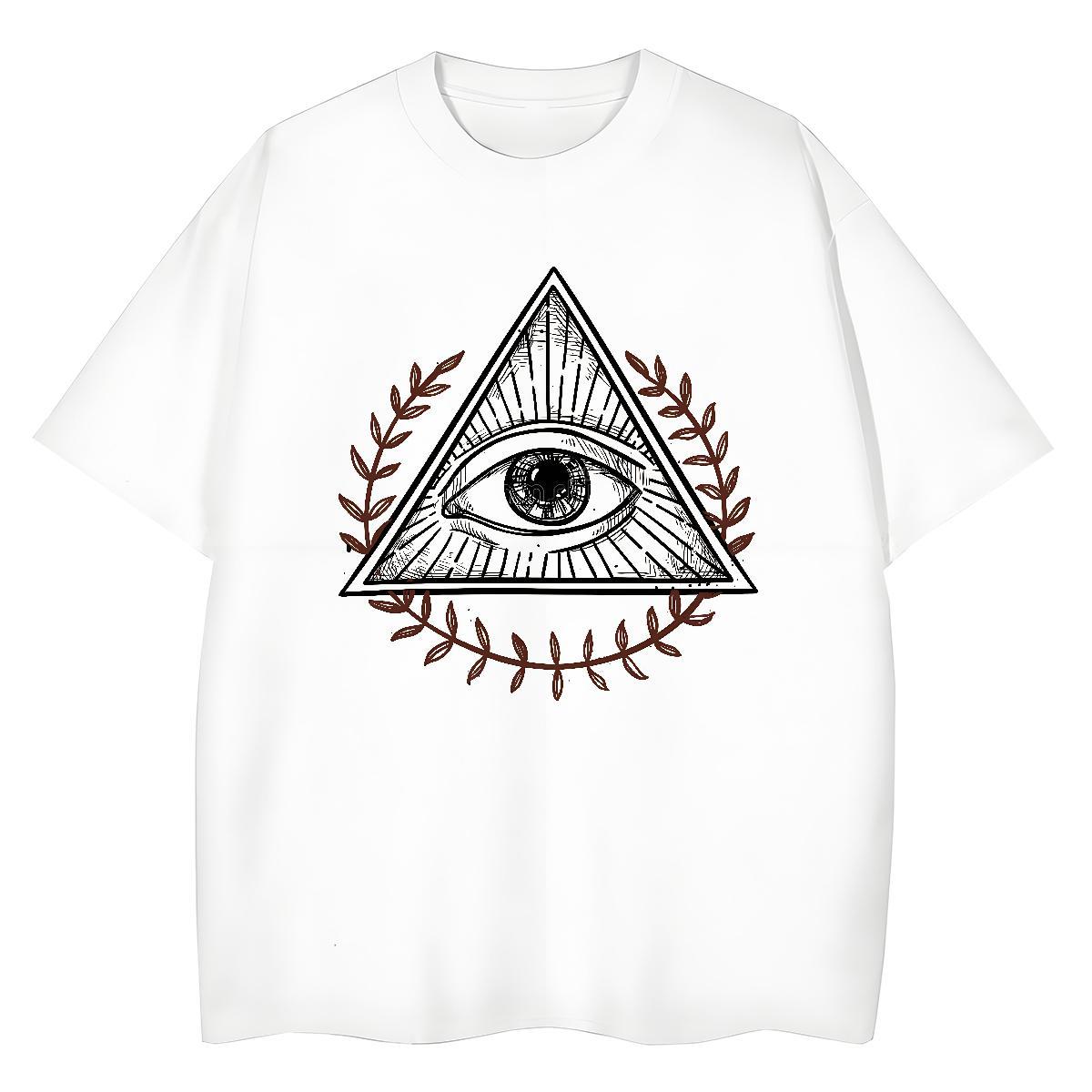 Fashion Casual T-Shirts for Women 230g 100% Cotton Round Neck Short Sleeve Home Outdoor eye of the devil Women Tees Loose Customized Print Top Tees