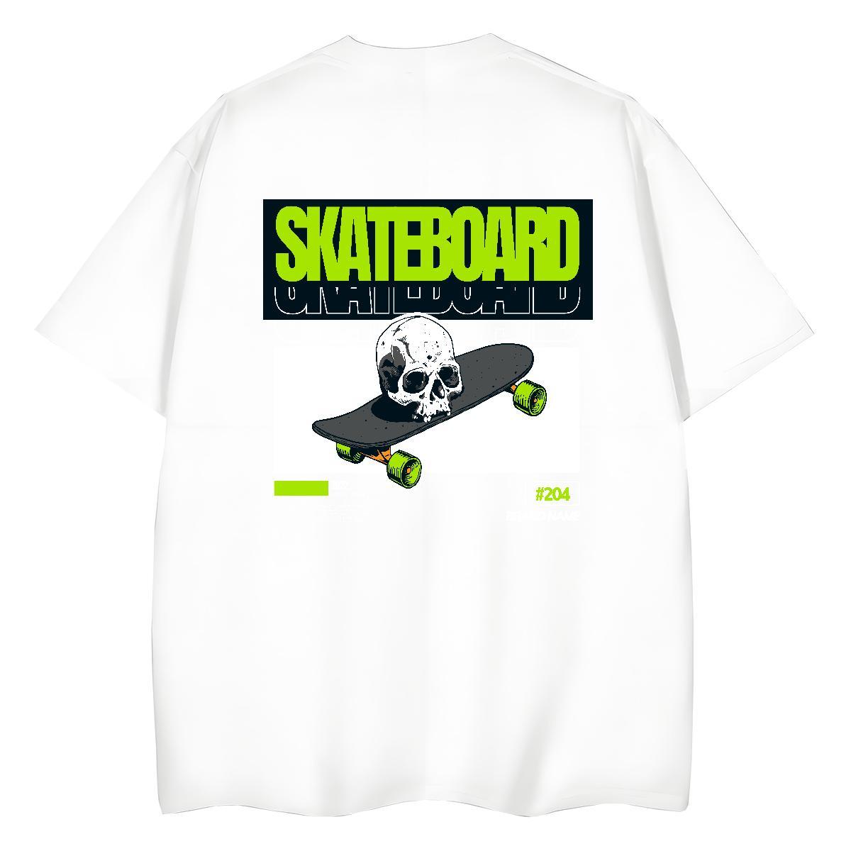 Stylist T Shirt For Woman 230g Pure Cotton Crew Neck Breathable Spring Summer skull Unisex Tshirts Brand Black Oversized Polos