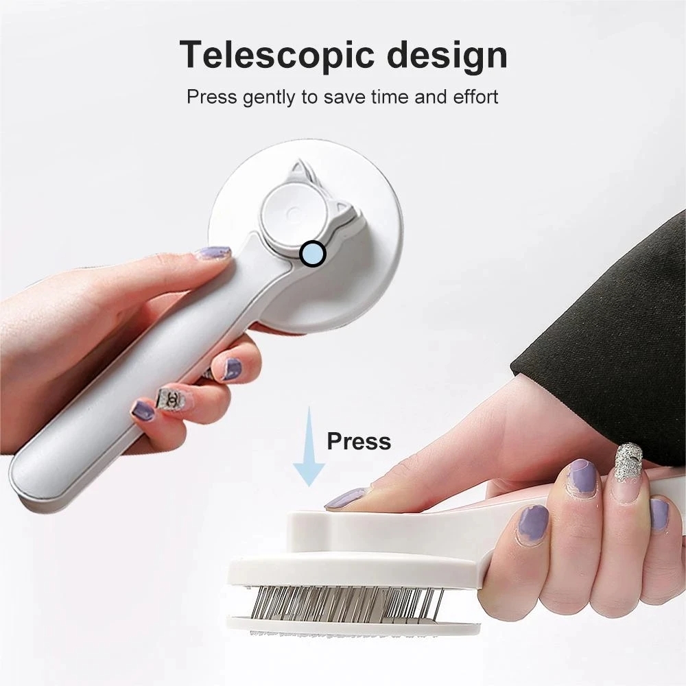 Self Cleaning Slicker Brush for Dog and Cat Removes Undercoat Tangled Hair Massages Particle Pet Comb Relax Groom Cat Supplies