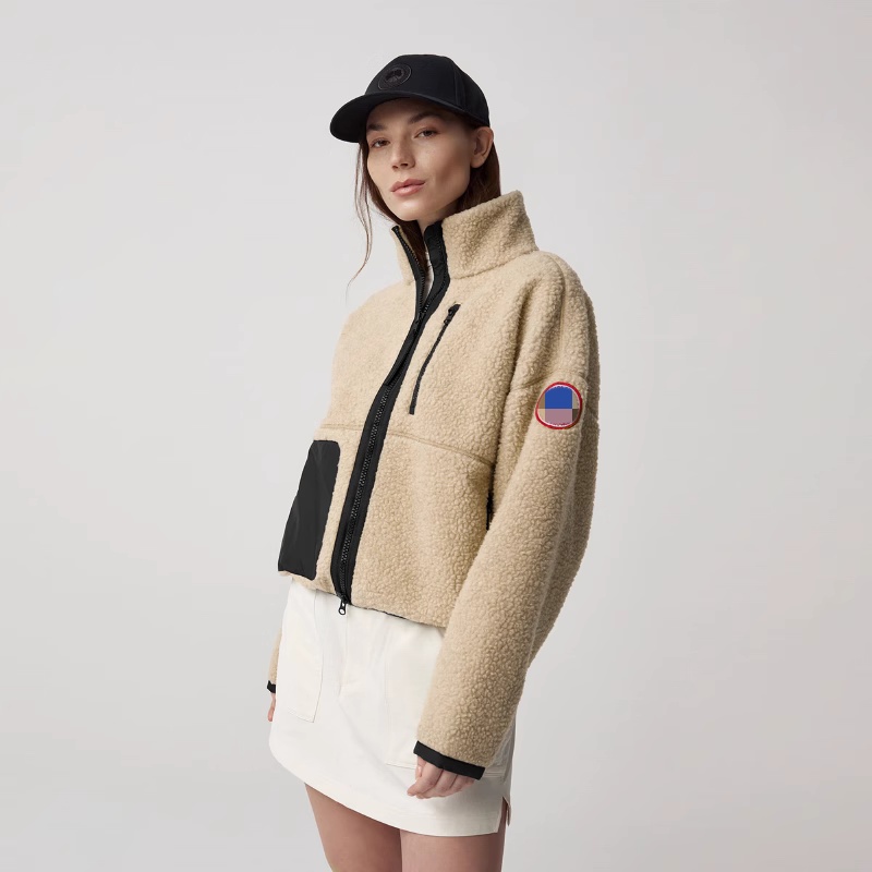 2024 Autumn/Winter Fashion New Women's Lamb Fleece Splicing Simcoe Short Jacket Coat Female Thickened Warm Stand Collar Outerwear Coats