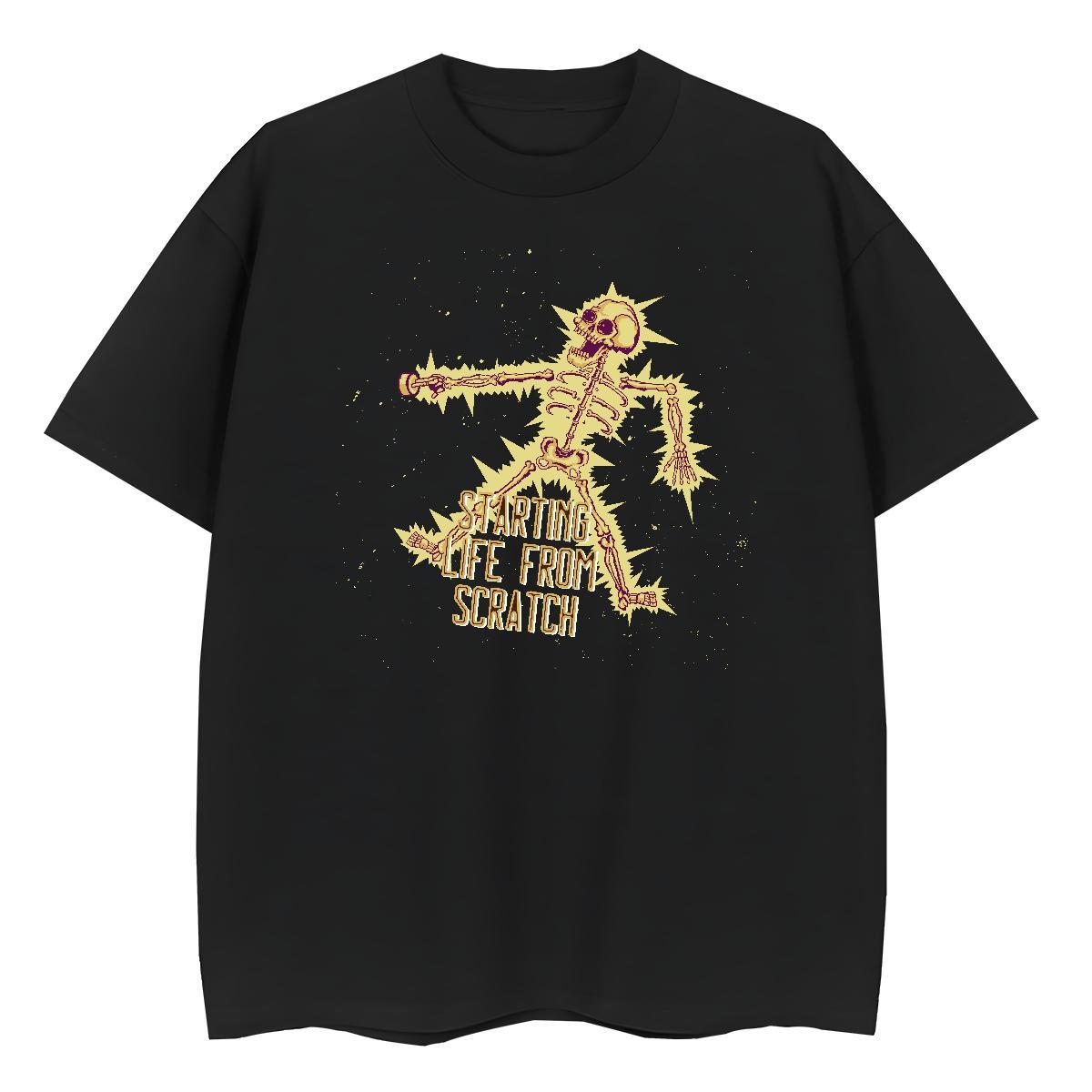 2024 T shirt 230g Cotton Round Neck Short Sleeve Summer Casual skull Lady T shirt Wholesale Custom Print Oversized Top Shirts